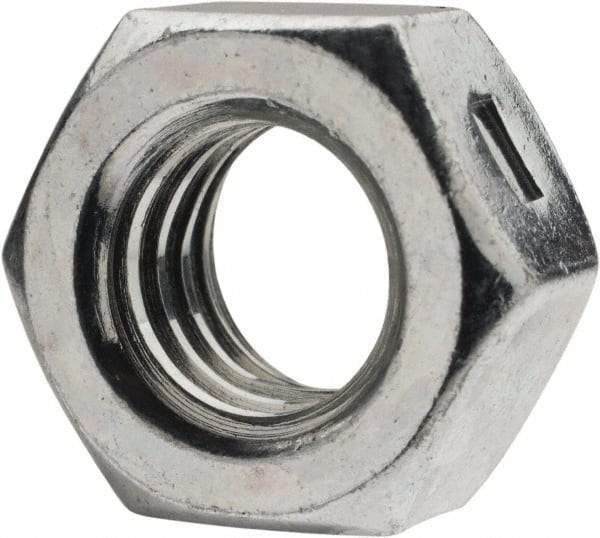 Value Collection - 7/16-14 UNC Grade 2 Two Way Lock Nut with Distorted Thread - 11/16" Width Across Flats, 3/8" High, Zinc-Plated Finish - Industrial Tool & Supply