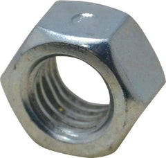 Value Collection - 1/2-13 UNC Grade 2 Two Way Lock Nut with Distorted Thread - 3/4" Width Across Flats, 7/16" High, Zinc-Plated Finish - Industrial Tool & Supply