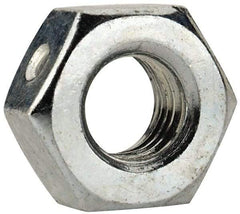 Value Collection - 1/4-28 UNF Grade 2 Two Way Lock Nut with Distorted Thread - 7/16" Width Across Flats, 7/32" High, Zinc-Plated Finish - Industrial Tool & Supply