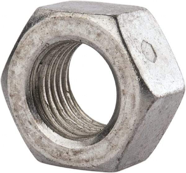 Value Collection - 7/16-20 UNF Grade 2 Two Way Lock Nut with Distorted Thread - 11/16" Width Across Flats, 3/8" High, Zinc-Plated Finish - Industrial Tool & Supply