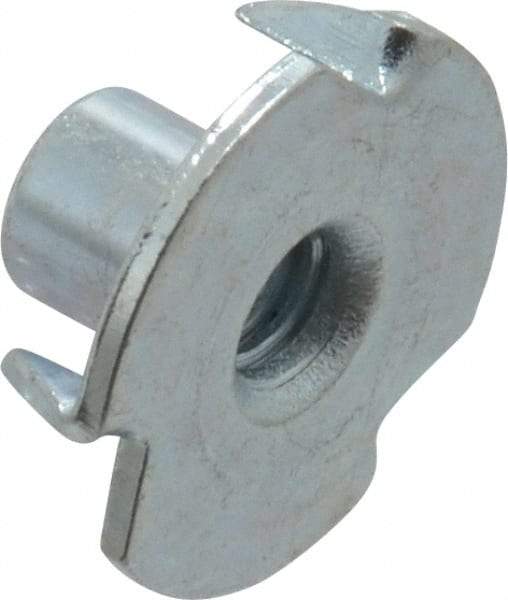 Value Collection - #8-32 Zinc-Plated Steel Standard Tee Nut - 1/4" Barrel Length, 5/8" Flange Diam, 3 Prongs - Industrial Tool & Supply