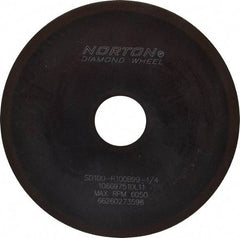 Norton - 6" Diam x 1-1/4" Hole x 1/16" Thick, 100 Grit Surface Grinding Wheel - Diamond, Type 1A1, Fine Grade, Resinoid Bond - Industrial Tool & Supply