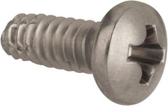 Value Collection - #6-32 UNC Thread, 3/8" Length Under Head, #2 Phillips Drive Stainless Steel Thread Cutting Screw - Pan Head, Grade 410, Point Type F - Industrial Tool & Supply