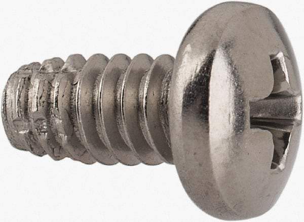 Value Collection - #10-24 UNC Thread, 3/8" Length Under Head, #2 Phillips Drive Stainless Steel Thread Cutting Screw - Pan Head, Grade 410, Point Type F - Industrial Tool & Supply