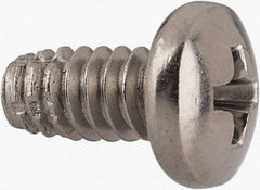 Value Collection - #10-24 UNC Thread, 3/8" Length Under Head, #2 Phillips Drive Stainless Steel Thread Cutting Screw - Pan Head, Grade 410, Point Type F - Industrial Tool & Supply