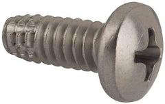 Value Collection - #10-24 UNC Thread, 1/2" Length Under Head, #2 Phillips Drive Stainless Steel Thread Cutting Screw - Pan Head, Grade 410, Point Type F - Industrial Tool & Supply