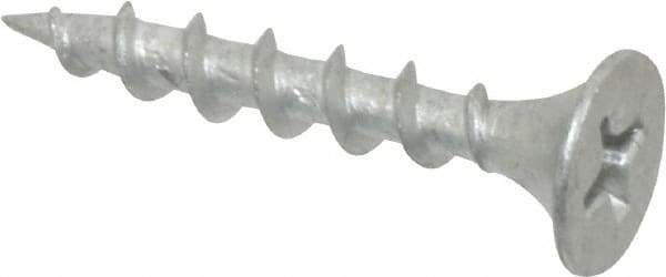 Value Collection - #6 Bugle Head, Phillips Steel Deck Screw - 1" OAL, Galvanized, Grade 2 - Industrial Tool & Supply