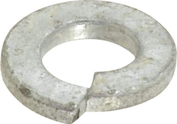 Value Collection - 1/4", 0.255" ID, 0.062" Thick Split Lock Washer - Steel, Hot Dipped Galvanized Finish, 0.255" Min ID, 0.26" Max ID, 0.487" Min OD, 0.489" Max OD - Industrial Tool & Supply