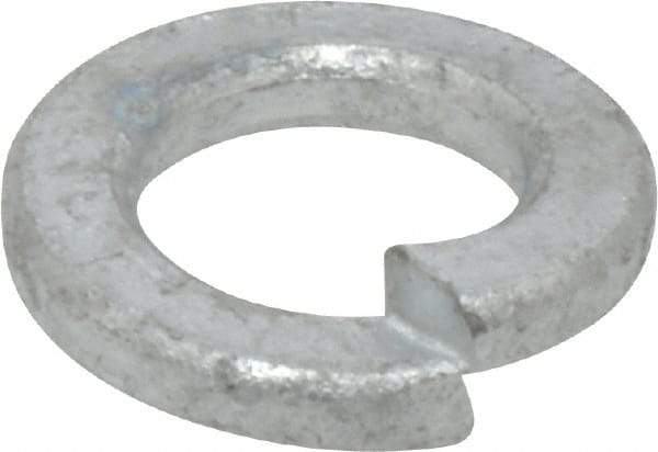 Value Collection - 1/2", 0.509" ID, 1/8" Thick Split Lock Washer - Steel, Hot Dipped Galvanized Finish, 0.509" Min ID, 0.512" Max ID, 0.869" Min OD, 0.873" Max OD - Industrial Tool & Supply
