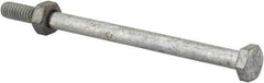 Value Collection - 1/4-20 Thread, 4" Length Under Head, Steel Hex Head Bolt - Hot Dipped Galvanized Coated, 7/16" Hex, UNC Thread, ANSI/ASME B18.2.2 & ASME B18.2.1, Grade 2 - Industrial Tool & Supply