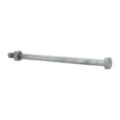 Value Collection - 1/4-20 Thread, 5" Length Under Head, Steel Hex Head Bolt - Hot Dipped Galvanized Coated, 7/16" Hex, UNC Thread, ANSI/ASME B18.2.2 & ASME B18.2.1, Grade 2 - Industrial Tool & Supply