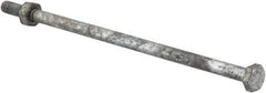 Value Collection - 1/4-20 Thread, 6" Length Under Head, Steel Hex Head Bolt - Hot Dipped Galvanized Coated, 7/16" Hex, UNC Thread, ANSI/ASME B18.2.2 & ASME B18.2.1, Grade 2 - Industrial Tool & Supply
