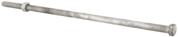 Value Collection - 3/8-16 Thread, 12" Length Under Head, Steel Hex Head Bolt - Hot Dipped Galvanized Coated, 9/16" Hex, ANSI/ASME B18.2.2 & ASME B18.2.1, Grade 2 - Industrial Tool & Supply