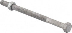 Value Collection - 1/2-13 Thread, 8" Length Under Head, Steel Hex Head Bolt - Hot Dipped Galvanized Coated, 3/4" Hex, UNC Thread, ANSI/ASME B18.2.2 & ASME B18.2.1, Grade 2 - Industrial Tool & Supply