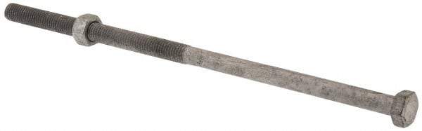 Value Collection - 1/2-13 Thread, 12" Length Under Head, Steel Hex Head Bolt - Hot Dipped Galvanized Coated, 3/4" Hex, UNC Thread, ANSI/ASME B18.2.2 & ASME B18.2.1, Grade 2 - Industrial Tool & Supply