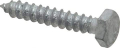 Value Collection - 1/4" Screw, 1-1/2" Length Under Head, Steel, Hex Head Lag Screw - Hot Dipped Galvanized, AISI 1006, ASME B18.2.1 Fastner, Grade 1006-1022 - Industrial Tool & Supply