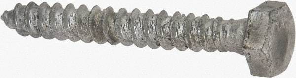 Value Collection - 1/4" Screw, 2" Length Under Head, Steel, Hex Head Lag Screw - Hot Dipped Galvanized, AISI 1006, ASME B18.2.1 Fastner, Grade 1006-1022 - Industrial Tool & Supply