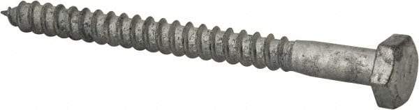 Value Collection - 1/4" Screw, 3" Length Under Head, Steel, Hex Head Lag Screw - Hot Dipped Galvanized, AISI 1006, ASME B18.2.1 Fastner, Grade 1006-1022 - Industrial Tool & Supply