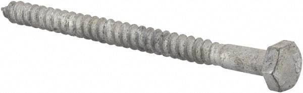 Value Collection - 1/4" Screw, 3-1/2" Length Under Head, Steel, Hex Head Lag Screw - Hot Dipped Galvanized, AISI 1006, ASME B18.2.1 Fastner, Grade 1006-1022 - Industrial Tool & Supply