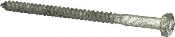 Value Collection - 1/4" Screw, 4" Length Under Head, Steel, Hex Head Lag Screw - Hot Dipped Galvanized, AISI 1006, ASME B18.2.1 Fastner, Grade 1006-1022 - Industrial Tool & Supply