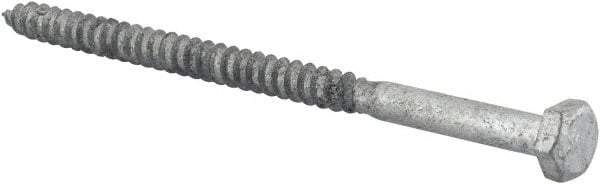 Value Collection - 1/4" Screw, 4-1/2" Length Under Head, Steel, Hex Head Lag Screw - Hot Dipped Galvanized, AISI 1006, ASME B18.2.1 Fastner, Grade 1006-1022 - Industrial Tool & Supply