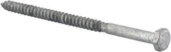 Value Collection - 1/4" Screw, 4-1/2" Length Under Head, Steel, Hex Head Lag Screw - Hot Dipped Galvanized, AISI 1006, ASME B18.2.1 Fastner, Grade 1006-1022 - Industrial Tool & Supply