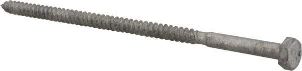 Value Collection - 1/4" Screw, 6" Length Under Head, Steel, Hex Head Lag Screw - Hot Dipped Galvanized, AISI 1006, ASME B18.2.1 Fastner, Grade 1006-1022 - Industrial Tool & Supply