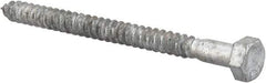 Value Collection - 5/16" Screw, 4" Length Under Head, Steel, Hex Head Lag Screw - Hot Dipped Galvanized, AISI 1006, ASME B18.2.1 Fastner, Grade 1006-1022 - Industrial Tool & Supply