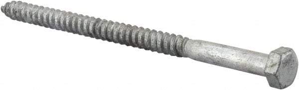 Value Collection - 5/16" Screw, 5" Length Under Head, Steel, Hex Head Lag Screw - Hot Dipped Galvanized, AISI 1006, ASME B18.2.1 Fastner, Grade 1006-1022 - Industrial Tool & Supply