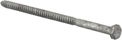 Value Collection - 5/16" Screw, 6" Length Under Head, Steel, Hex Head Lag Screw - Hot Dipped Galvanized, AISI 1006, ASME B18.2.1 Fastner, Grade 1006-1022 - Industrial Tool & Supply