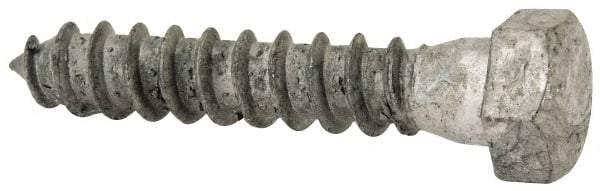 Value Collection - 3/8" Screw, 2" Length Under Head, Steel, Hex Head Lag Screw - Hot Dipped Galvanized, AISI 1006, ASME B18.2.1 Fastner, Grade 1006-1022 - Industrial Tool & Supply