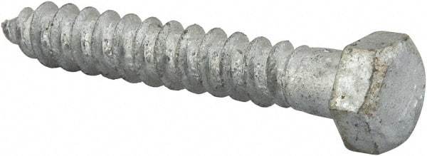 Value Collection - 3/8" Screw, 2-1/2" Length Under Head, Steel, Hex Head Lag Screw - Hot Dipped Galvanized, AISI 1006, ASME B18.2.1 Fastner, Grade 1006-1022 - Industrial Tool & Supply