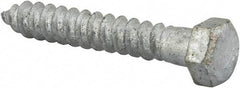 Value Collection - 3/8" Screw, 2-1/2" Length Under Head, Steel, Hex Head Lag Screw - Hot Dipped Galvanized, AISI 1006, ASME B18.2.1 Fastner, Grade 1006-1022 - Industrial Tool & Supply
