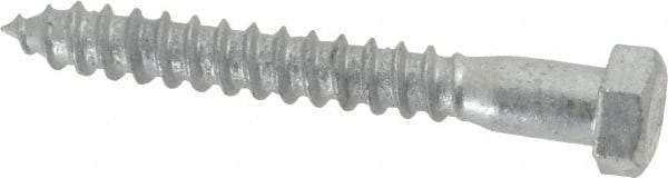 Value Collection - 3/8" Screw, 3" Length Under Head, Steel, Hex Head Lag Screw - Hot Dipped Galvanized, AISI 1006, ASME B18.2.1 Fastner, Grade 1006-1022 - Industrial Tool & Supply