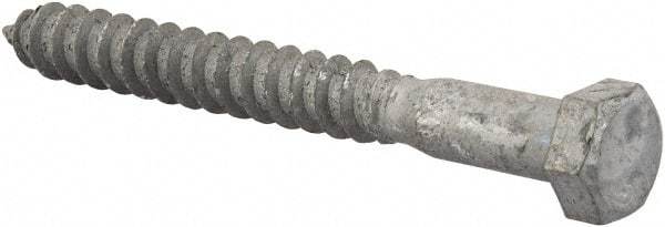 Value Collection - 3/8" Screw, 3-1/2" Length Under Head, Steel, Hex Head Lag Screw - Hot Dipped Galvanized, AISI 1006, ASME B18.2.1 Fastner, Grade 1006-1022 - Industrial Tool & Supply