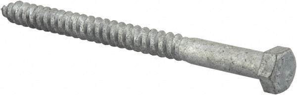Value Collection - 3/8" Screw, 5" Length Under Head, Steel, Hex Head Lag Screw - Hot Dipped Galvanized, AISI 1006, ASME B18.2.1 Fastner, Grade 1006-1022 - Industrial Tool & Supply