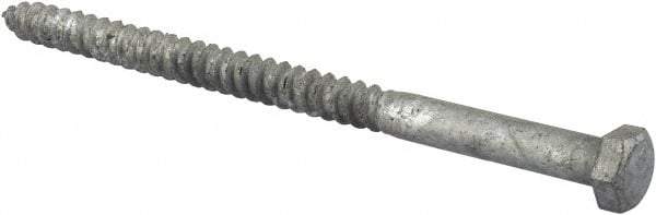 Value Collection - 3/8" Screw, 6" Length Under Head, Steel, Hex Head Lag Screw - Hot Dipped Galvanized, AISI 1006, ASME B18.2.1 Fastner, Grade 1006-1022 - Industrial Tool & Supply