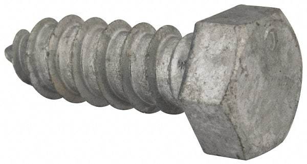 Value Collection - 1/2" Screw, 1-1/2" Length Under Head, Steel, Hex Head Lag Screw - Hot Dipped Galvanized, AISI 1006, ASME B18.2.1 Fastner, Grade 1006-1022 - Industrial Tool & Supply