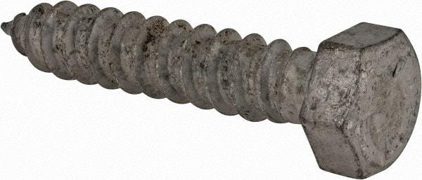 Value Collection - 1/2" Screw, 2-1/2" Length Under Head, Steel, Hex Head Lag Screw - Hot Dipped Galvanized, AISI 1006, ASME B18.2.1 Fastner, Grade 1006-1022 - Industrial Tool & Supply