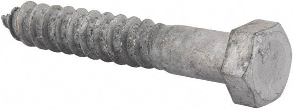 Value Collection - 1/2" Screw, 3" Length Under Head, Steel, Hex Head Lag Screw - Hot Dipped Galvanized, AISI 1006, ASME B18.2.1 Fastner, Grade 1006-1022 - Industrial Tool & Supply
