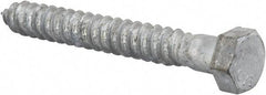 Value Collection - 1/2" Screw, 4" Length Under Head, Steel, Hex Head Lag Screw - Hot Dipped Galvanized, AISI 1006, ASME B18.2.1 Fastner, Grade 1006-1022 - Industrial Tool & Supply