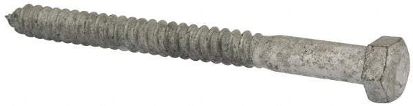 Value Collection - 1/2" Screw, 6" Length Under Head, Steel, Hex Head Lag Screw - Hot Dipped Galvanized, AISI 1006, ASME B18.2.1 Fastner, Grade 1006-1022 - Industrial Tool & Supply