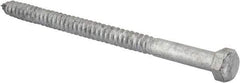 Value Collection - 1/2" Screw, 8" Length Under Head, Steel, Hex Head Lag Screw - Hot Dipped Galvanized, AISI 1006, ASME B18.2.1 Fastner, Grade 1006-1022 - Industrial Tool & Supply