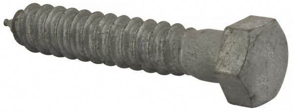 Value Collection - 5/8" Screw, 3-1/2" Length Under Head, Steel, Hex Head Lag Screw - Hot Dipped Galvanized, AISI 1006, ASME B18.2.1 Fastner, Grade 1006-1022 - Industrial Tool & Supply