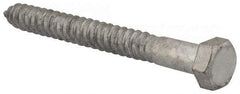 Value Collection - 5/8" Screw, 6" Length Under Head, Steel, Hex Head Lag Screw - Hot Dipped Galvanized, AISI 1006, ASME B18.2.1 Fastner, Grade 1006-1022 - Industrial Tool & Supply