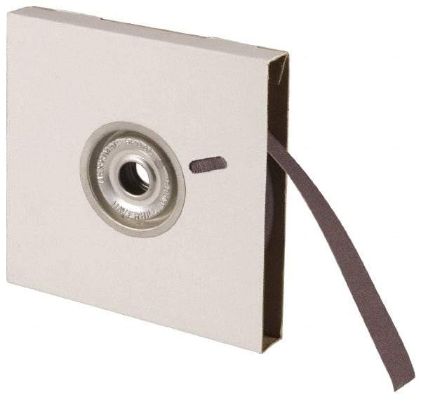 Norton - 1" x 10 Yd 320 Grit Aluminum Oxide Cloth Roll - Extra Fine Grade, J Weighted Backing - Industrial Tool & Supply