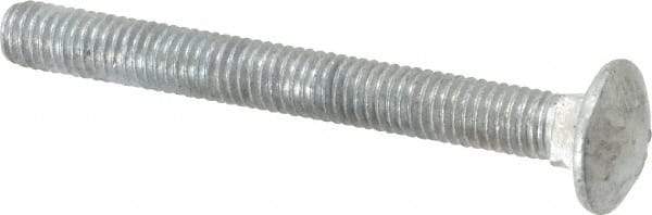 Value Collection - 3/8-16 UNC 3-1/2" Length Under Head, Standard Square Neck, Carriage Bolt - 1006-1050 Steel, Galvanized Zinc-Plated Finish - Industrial Tool & Supply