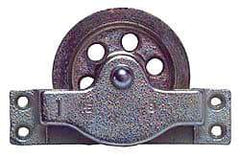 Value Collection - Single Open Side Mount Guidance Pulley - Sheave, 4-1/2 Inch Outside Diameter, Wire Rope, 3/8 Inch Diameter, 0.235 Inch to 0.246 Inch Mounting Hole Diameter Iron, Galvanized Finish - Industrial Tool & Supply