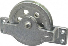 Value Collection - Single Open Side Mount Guidance Pulley - Sheave, 2-1/2 Inch Outside Diameter, Wire Rope, 3/16 Inch Diameter, 0.144 Inch to 0.155 Inch Mounting Hole Diameter Iron, Galvanized Finish - Industrial Tool & Supply