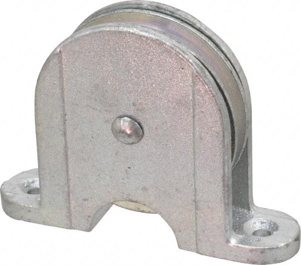 Value Collection - Single Closed Upright Mount Guidance Pulley - Sheave, 3 Inch Outside Diameter, Wire Rope, 3/8 Inch Diameter, 0.235 Inch to 0.246 Inch Mounting Hole Diameter Iron, Galvanized Finish - Industrial Tool & Supply